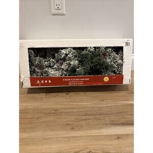 Kohl’s 6’ Snow Flocked Garland LED Lights w/Timer Christmas Decor Tested & Works